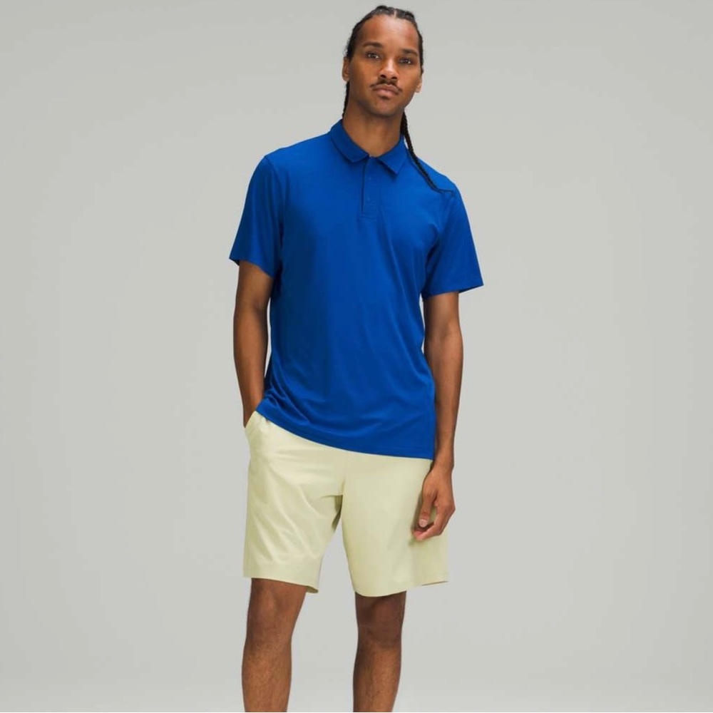 Lululemon Mens Snap Front Performance Short Sleeve Polo Style# M3CRAS
